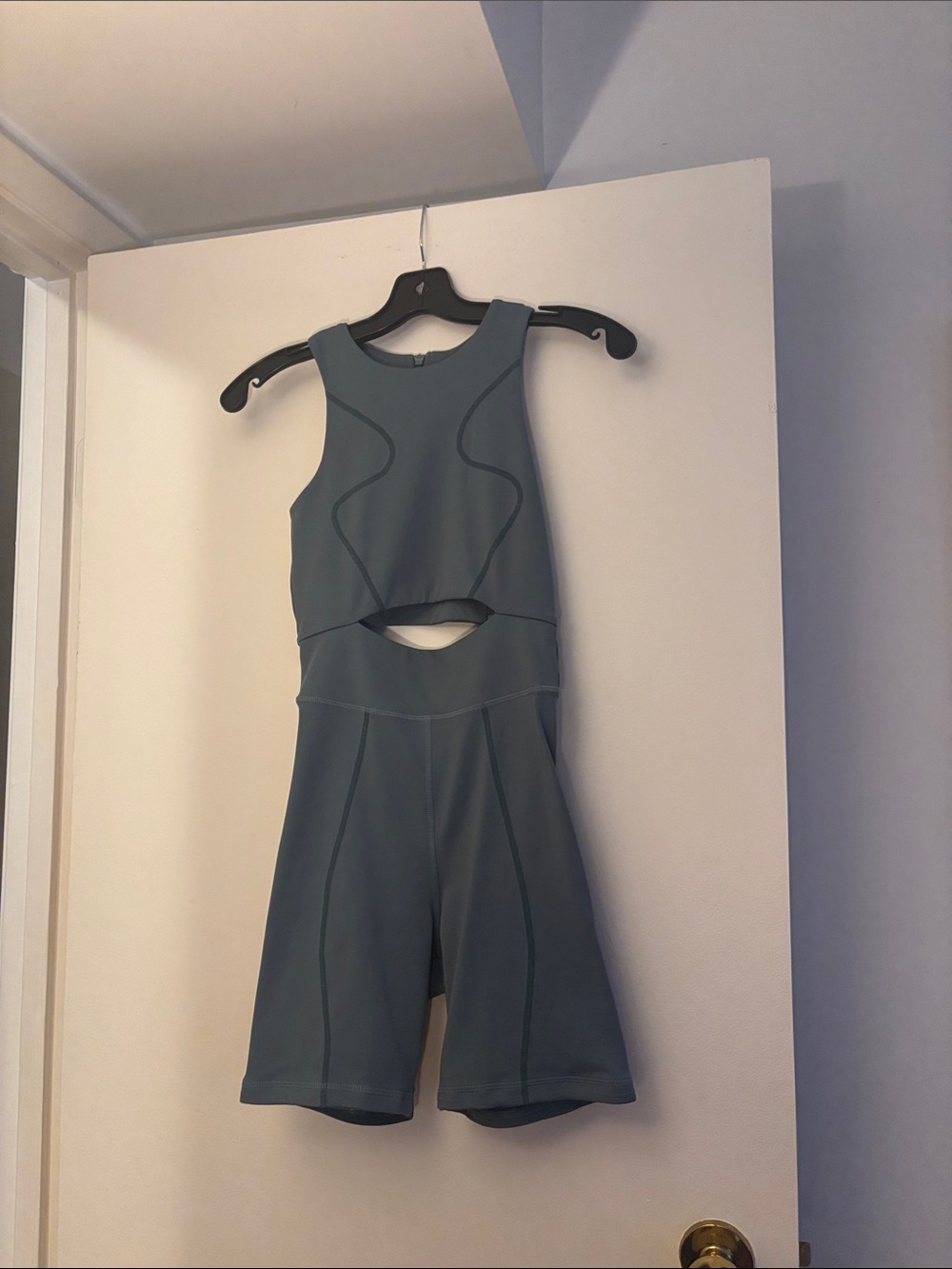 H&M Sleeveless Cutout Romper in Slate Blue